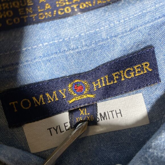 Tommy Hilfiger Green Checked Button Up Shirt Size Mens XL - Picture 4 of 7